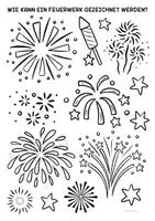 Vorschau - Arbeitsblätter - Buntes Neujahr Feuerwerk am Nachthimmel - Kunstidee im neuen Jahr 2026 - Seite 2