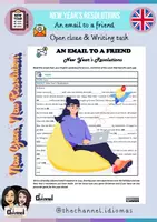 Vista previa - Hojas de trabajo - NEW YEAR’S RESOLUTIONS – Email (Open cloze & Writing task) - Portada