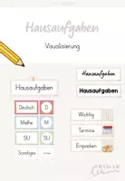 Vorschau - Poster - Hausaufgaben / Hausaufgabentafel - Visualisierung (beige) - Deckblatt