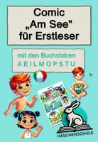 Vorschau - Bildkarten - Comic "Am See" für Erstleser (Buchstaben AEILMOPSTU) - Deckblatt