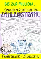 Vorschau - Arbeitsblätter - Zahlenstrahl 7 Übungsblätter (Million) mit Legematerial - Deckblatt