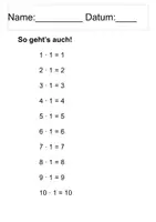 Vorschau - Arbeitsblätter - Multiplikation - die 1 er-Reihe - Seite 3