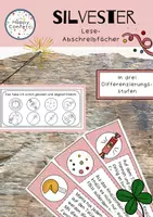 Vorschau - Aufgabenkarten - Silvester Lese - Abschreibfächer 3-fach differenziert - Deckblatt