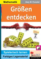 Vorschau - Arbeitsblätter - Größen entdecken – Längen, Gewichte, Rauminhalte | Legematerial, Memory, Domino, Umrechnen, Montessori | Mathematik Grundschule Förderschule Klasse 1-5 Farbdruck - Deckblatt