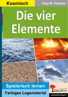 Vorschau - Arbeitsblätter - Die vier Elemente 68-teiliger Legekreis | Feuer, Wasser, Erde, Luft, Montessori Legematerial | Sachunterricht Biologie Grundschule Sekundarstufe Klasse 3-8 Farbdruck - Deckblatt