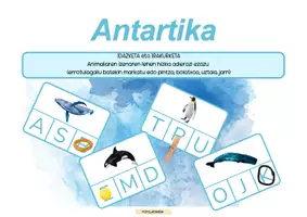 Vista previa - Unidades / Secuencias / Situaciones de Aprendizaje - ANTARTIKA - IDAZKETA eta IRAKURKETA ZEIN DA LEHENGO LETRA - Portada
