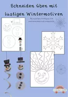 Vorschau - Arbeitsblätter - Schneiden üben mit lustigen Wintermotiven - Deckblatt