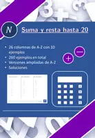 Vista previa - Hojas de trabajo - Suma y resta hasta 20 | matemáticas | 26 columnas - Portada
