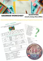 Vorschau - Arbeitsblätter - Quantifiers: Many, much, little, few (Worksheet) - Deckblatt