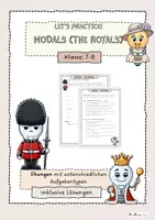 Vorschau - Arbeitsblätter - Übungsmaterial modals - the Royals - Deckblatt