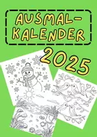 Vorschau - Mal- und Bastelvorlagen - Ausmalkalender 2025 (Malvorlage) - Deckblatt