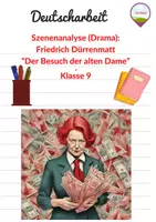 Vorschau - Test - Deutscharbeit Klasse 9 Besuch der alten Dame - Deckblatt