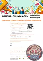 Vorschau - Arbeitsblätter - Arbeitsblatt oder Wissensquiz: Brüche Grundlagen - Deckblatt