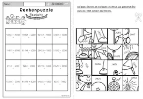 Vorschau - Arbeitsblätter - Rechenpuzzle Neujahr (4. Klasse) – Kopfrechnen, Konzentration & Selbstkontrolle zum Jahresstart - Seite 3