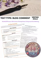 Vorschau - Arbeitsblätter - Blog Comment: Infosheet & Sample Comments (A2+, B1 Level) - Deckblatt