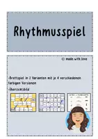 Vorschau - Arbeitsblätter - Brettspiel Rhythmus und Takte - Deckblatt