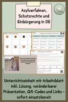 Vorschau - Stundenentwürfe - Asyl - Asylverfahren, Schutzrechte und Einbürgerung in DE - Deckblatt
