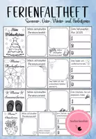 Vorschau - Mal- und Bastelvorlagen - Mein Ferienfaltheft (Sommer-, Frühling-, Herbst- und Weihnachtsferien) - Deckblatt