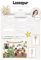 Vorschau - Arbeitsblätter - Deutsch: 3-fach differenzierte Lesespur für Silvester/Neujahr + Sternchenarbeitsblatt (Kl.2-4) - Deckblatt