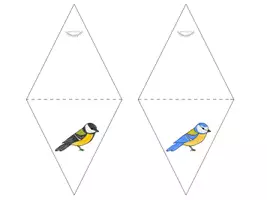 Vorschau - Arbeitsblätter - Wimpelkette „BLAU - ODER KOHLMEISEN“ (Bunt oder zum Ausmalen) (Winter, Vögel, Meise, Frühling, Wimpel, Girlande) - Seite 1