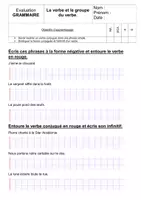 Aperçu - Fiches - Evaluations de grammaire CE2 - Page 3