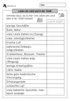 Vorschau - Arbeitsblätter - Stadt oder Land Arbeitsblatt - Seite 1