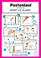 Vorschau - Spiele - Postenlauf mit Ball - Sportunterricht 1./2. Klasse - Deckblatt