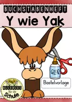 Vorschau - Mal- und Bastelvorlagen - Buchstabentier Y wie Yak – Buchstabenheft Grundschule (Klasse 1) | Buchstabeneinführung, Bastelvorlage & Anfangsunterricht - Deckblatt