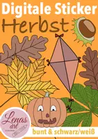 Vorschau - selbst erstellte Cliparts/Grafiken - Herbst Cliparts / Digitale Sticker - Deckblatt
