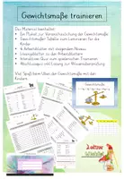 Vorschau - Arbeitsblätter - Trainiere die Gewichtsmaße - Deckblatt