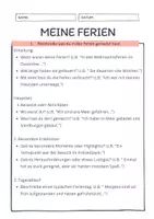 Vorschau - Arbeitsblätter - Meine Ferien - Schreibaufgabe über den Verlauf der Ferien - Deckblatt