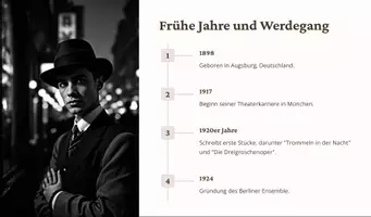 Vorschau - Fördermaterial/Inklusion - Präsentation über Bertolt Brecht – Episches Theater und politisches Engagement als PDF und PowerPoint - Seite 2