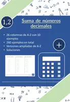Vista previa - Hojas de trabajo - Suma de números decimales | matemáticas | 26 columnas - Portada