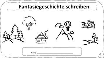 Vorschau - Arbeitsblätter - 📖 Fantasiegeschichte schreiben: Kreativität entfalten und Geschichten zum Leben erwecken! ✍️ - Deckblatt