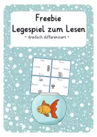 Vorschau - Stationenlernen - Freebie Legespiel zum Lesen - Deckblatt