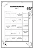 Vorschau - Arbeitsblätter - Weihnachtsferien Bingo - Seite 1