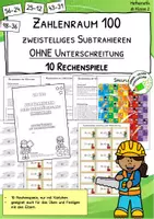 Vorschau - Stationenlernen - 10 Rechenspiele für Subtraktion im Zahlenraum 100 – Zweistellig ohne Zehnerunterschreitung - Deckblatt