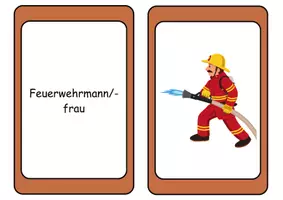 Vorschau - Mal- und Bastelvorlagen - Flashcards Feuerwehr Bild-Wort (Deutsch/DaF/DaZ) - Lesekarten & Bildkarten - Seite 3