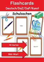 Vorschau - Mal- und Bastelvorlagen - Flashcards Schulsachen Bild-Wort (Deutsch/DaF/DaZ) - Lesekarten & Bildkarten - Deckblatt