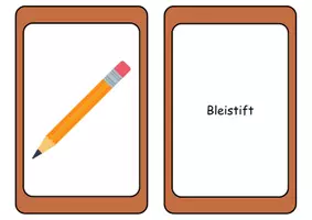 Vorschau - Mal- und Bastelvorlagen - Flashcards Schulsachen Bild-Wort (Deutsch/DaF/DaZ) - Lesekarten & Bildkarten - Seite 1