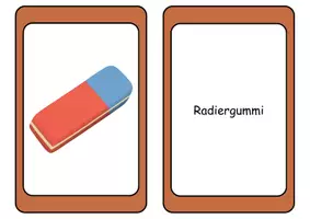 Vorschau - Mal- und Bastelvorlagen - Flashcards Schulsachen Bild-Wort (Deutsch/DaF/DaZ) - Lesekarten & Bildkarten - Seite 3