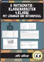 Vorschau - Klassenarbeiten - 6 Mathematik-Klassenarbeiten, Tests für die 4. Klasse - Deckblatt