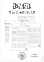 Vorschau - Arbeitsblätter - Ergänzen im Zahlenraum bis 100 - Hundertertafel - Deckblatt
