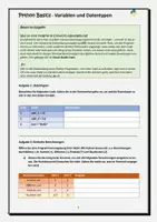 Vorschau - Arbeitsblätter - Python Basics 1 - Variablen und Datentypen - Seite 2