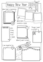 Vorschau - Arbeitsblätter - Happy New Year 2025 / Resolutions - Sketchnotes UPDATE - Seite 2