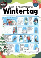 Vorschau - Stationenlernen - Ein Wintertag - Lese- & Abschreibkartei SAS/Schulausgangsschrift - Deckblatt