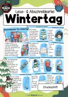 Vorschau - Arbeitsblätter - Ein Wintertag - Lese- & Abschreibkartei Druckschrift - Deckblatt