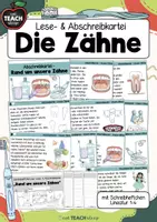 Vorschau - Arbeitsblätter - Zähne - Lese- & Abschreibkartei Druckschrift - Deckblatt