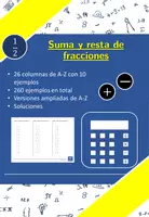 Vista previa - Hojas de trabajo - Suma y resta de fracciones | matemáticas | 26 columnas - Portada