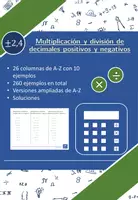 Vista previa - Hojas de trabajo - Multiplicación y división de decimales positivos y negativos | matemáticas | 26 columnas - Portada